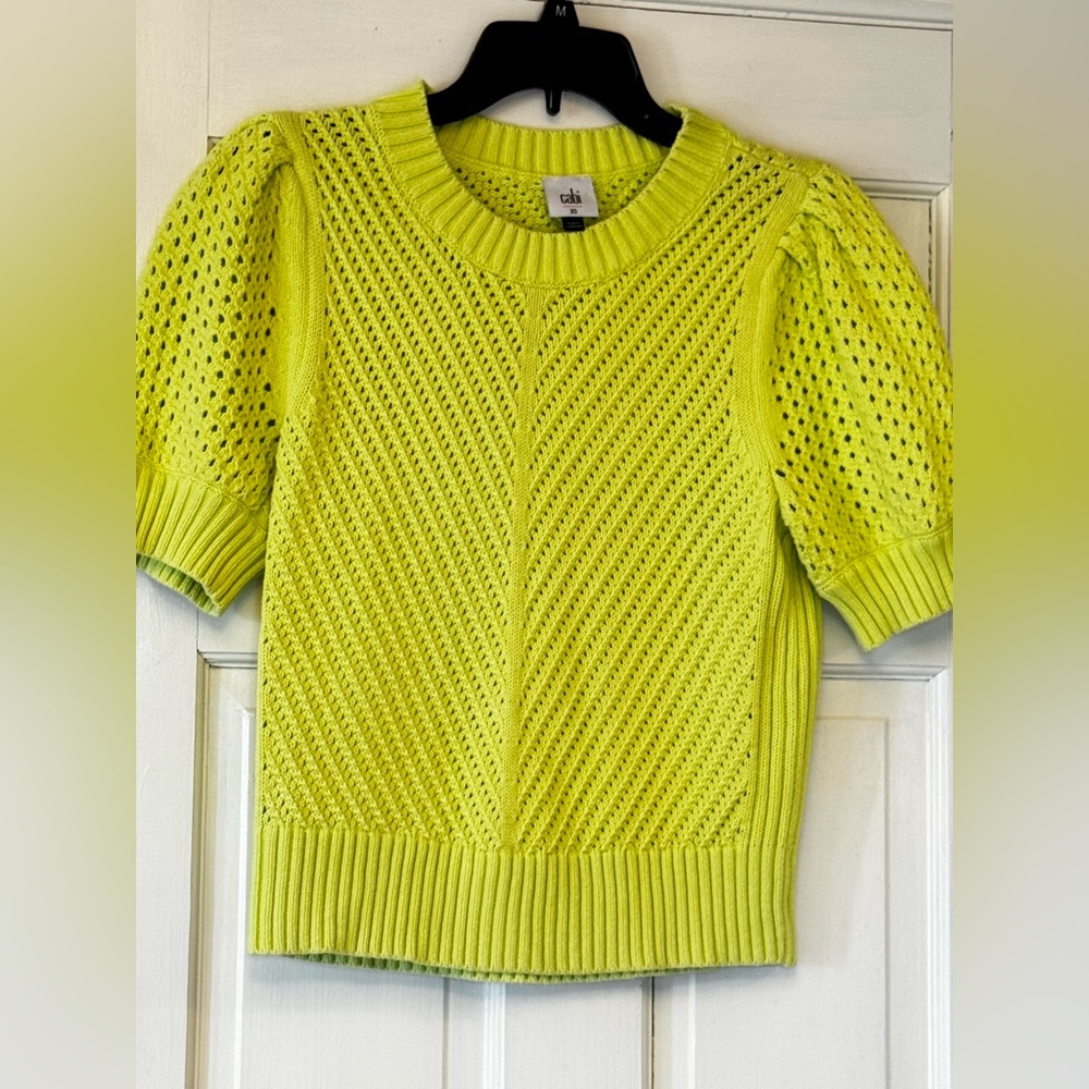 CAbi Lime Green Crew Neck Sweater